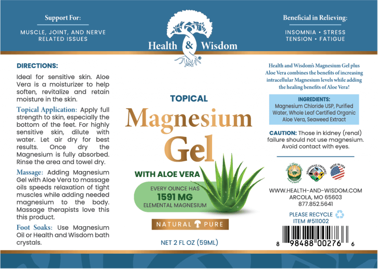 Topical Magnesium Gel with Aloe Vera for Skin Health and Wisdom
