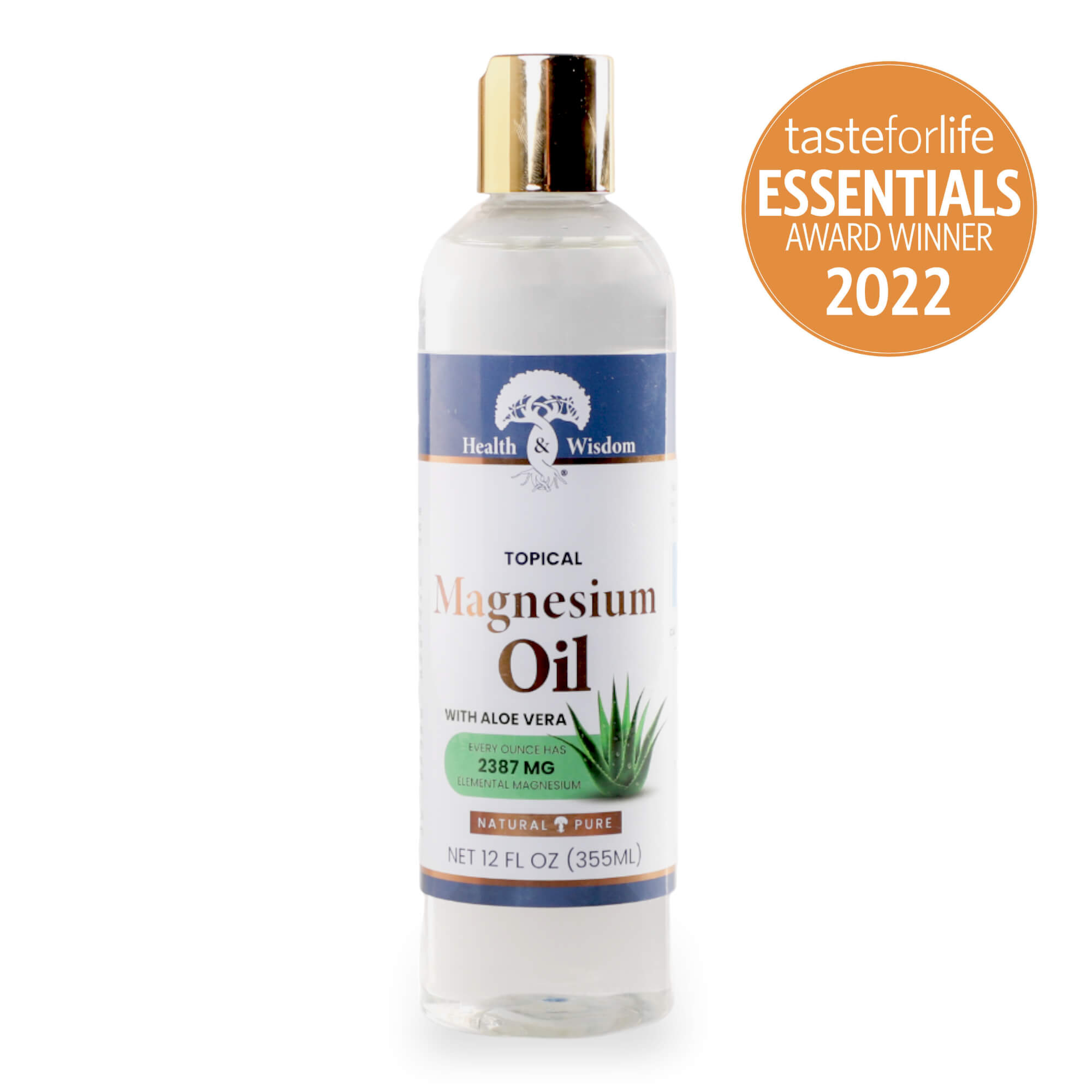 521012 12oz Oil Aloe Health&Wisdom - 12 oz Magnesium Oil with Aloe